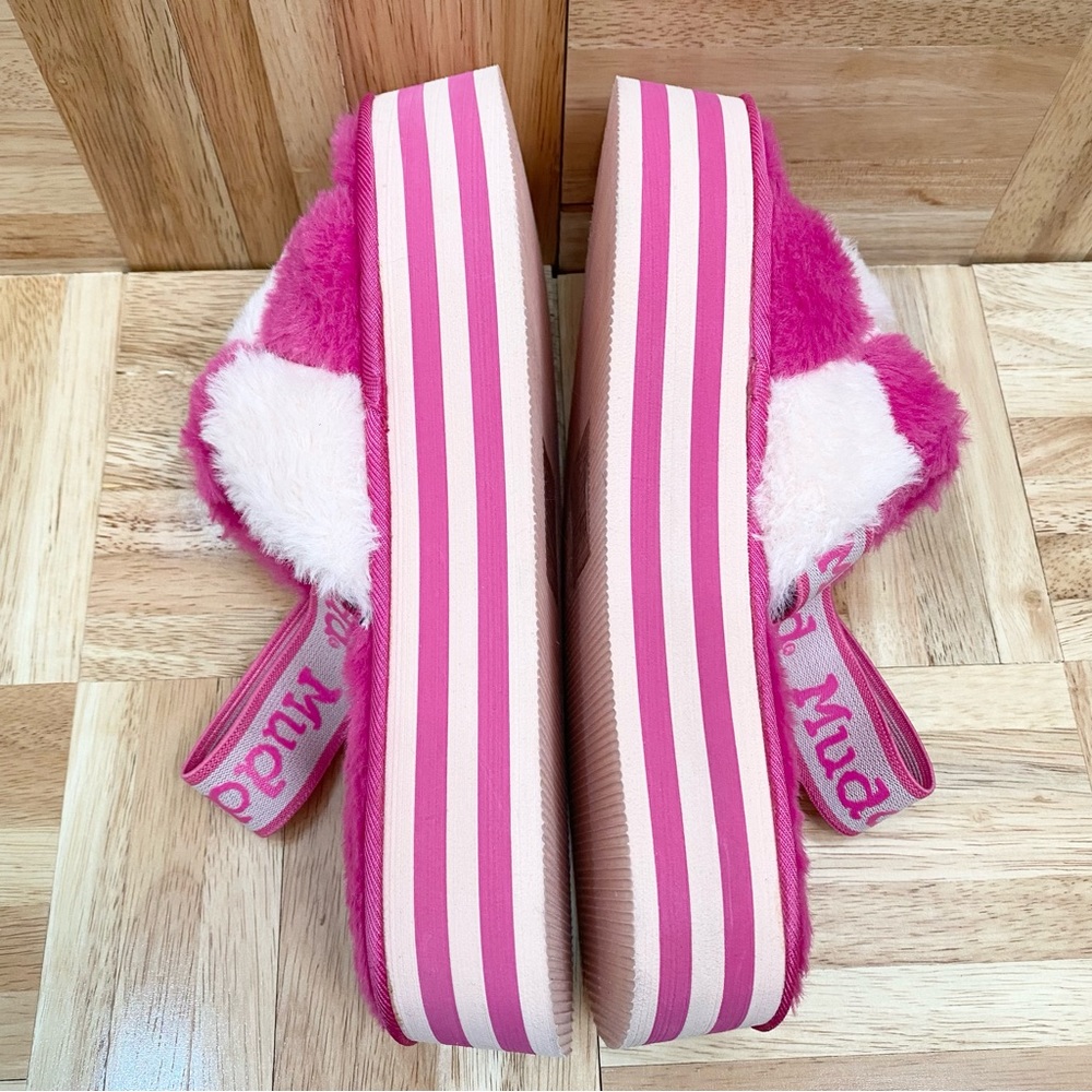 Mudd Stormy Fuchsia/White Fuzzy Elastic Slingback… - image 7